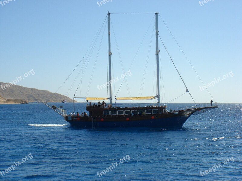 Sea Boat Vela Egypt Calm Sea