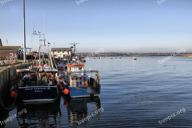 Amble Northumberland Harbour Boats Fishing