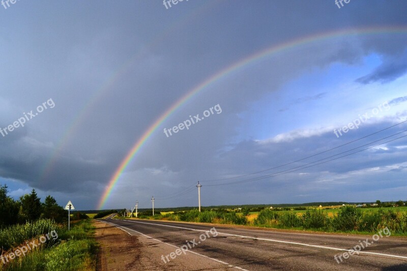 Rainbow Road Sky Summer Nature