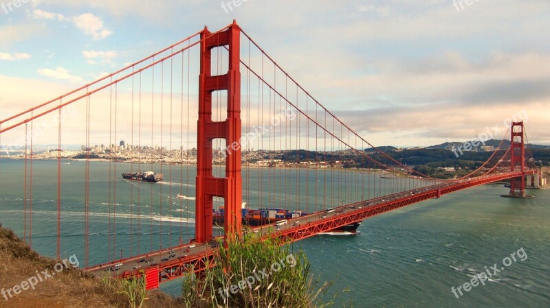 Usa America San Francisco Golden Gate Bridge California