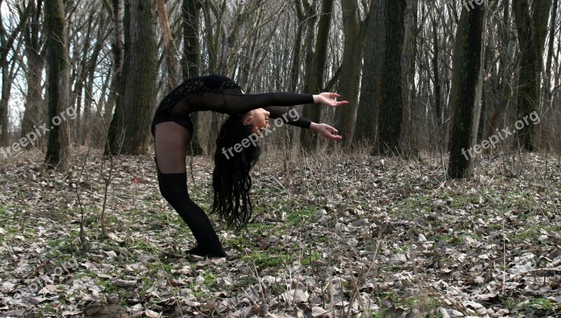 Gymnastics Girl Contortionism Forest Black