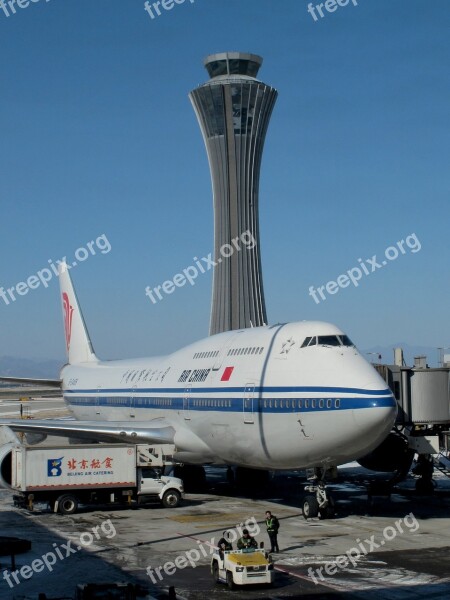 Airport Boeing 747 Airliner Tower