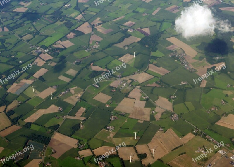 Aerial View Cloud Flight Aircraft Bird's Eye View