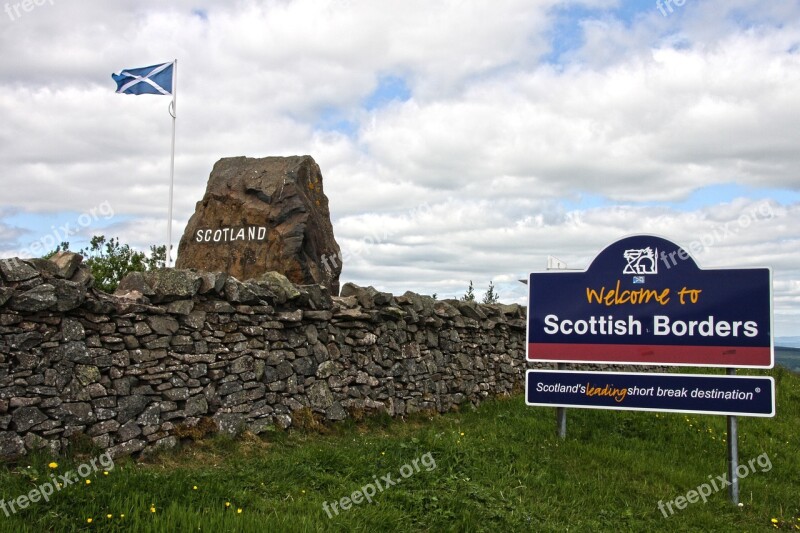 Scotland Border Sign Welcome To Scotland Scottish