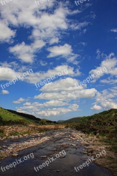 River Valley Sky Blue Sky Clouds