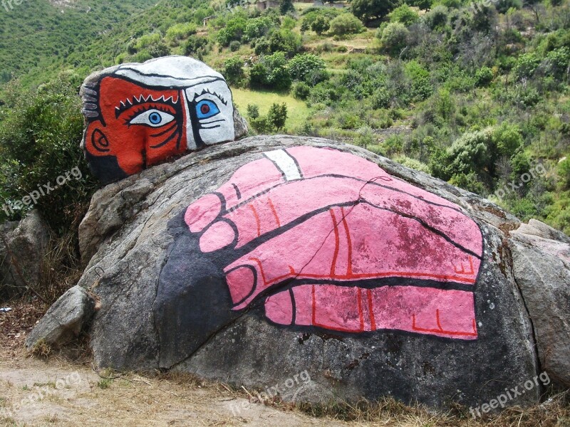 Street-art Italy Sardinia Orgo Solo Rock