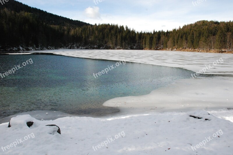 Italy Lake Frozen Lake Winter Travel