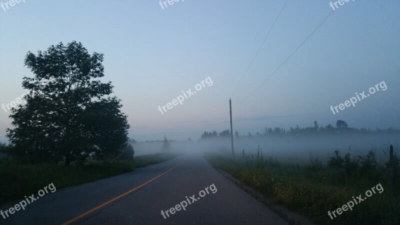 Foggy Road Outdoor Mist Country