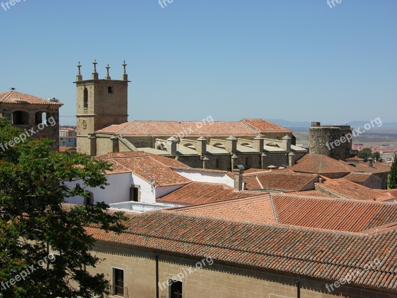 Cáceres Rooftop View Heritage Free Photos