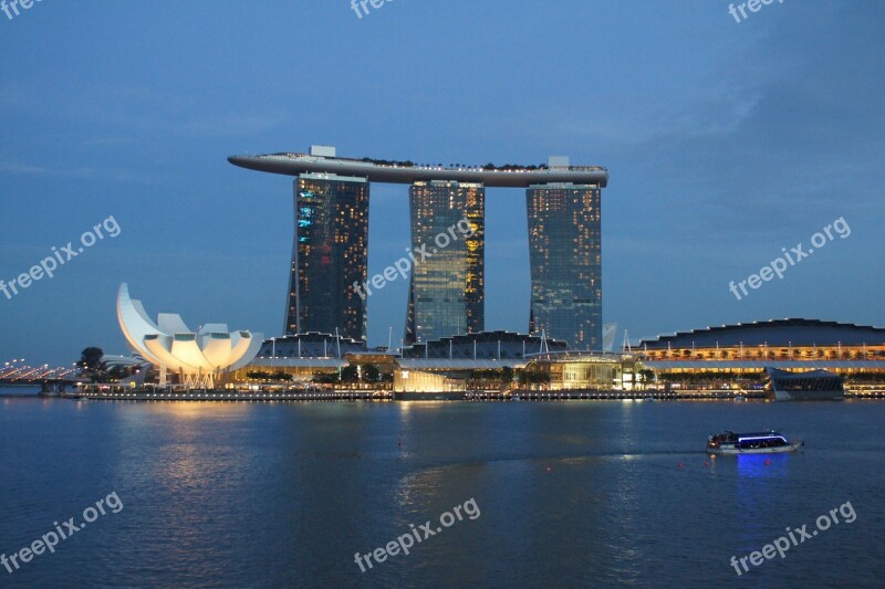 Singapore Architecture Marina Bay Sands Asia Night