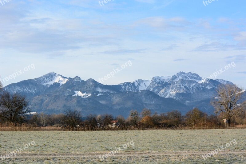 Landscape Chiemgau Bavaria Mountains Meadow