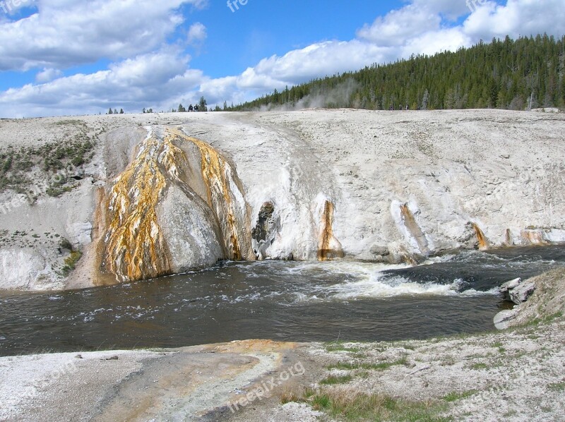 Usa Yellowstone Geyser Hot Well Free Photos