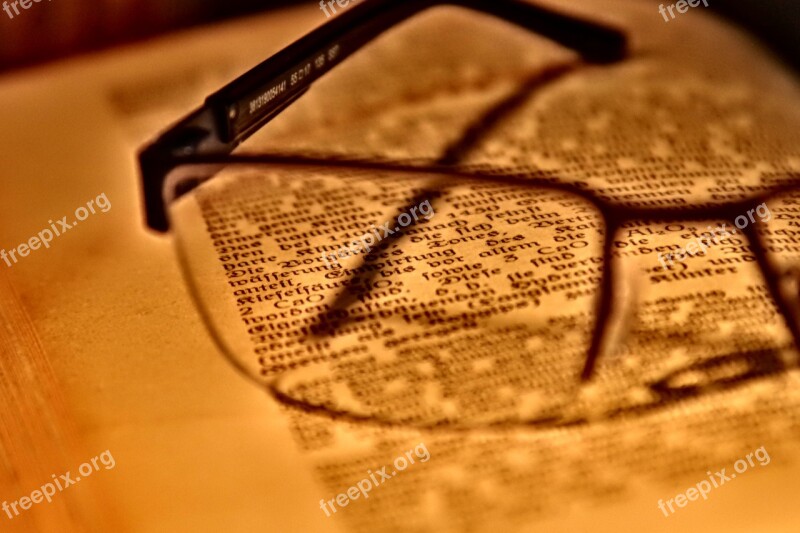 Writing Print Glasses Book Reading