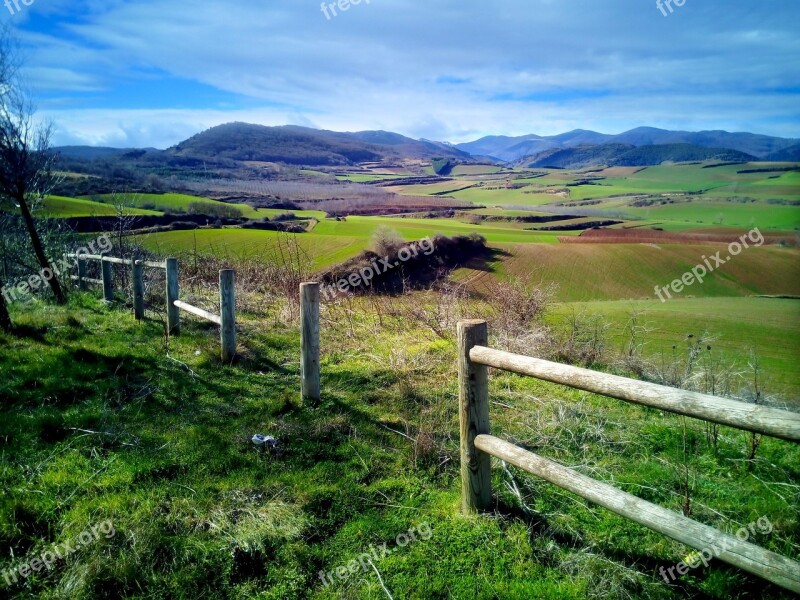 Field Fence Fenced Gate Landscape