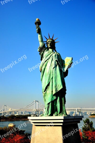 Statue Liberty Japan Landmark Harbor