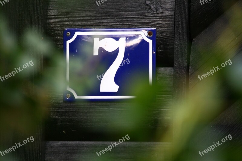 Seven House Number Number Sign 7