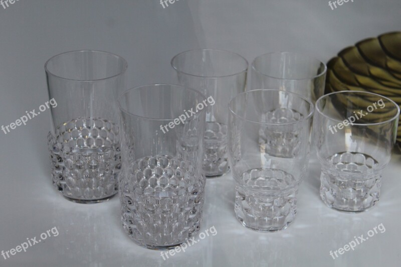 Glasses Crystal Table Drink Service