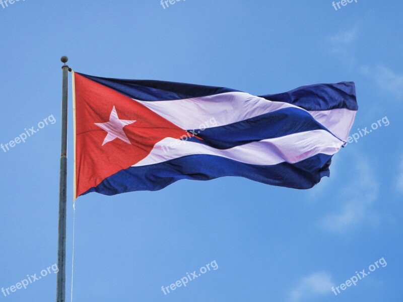 Cuba Flag Cuban Sky Caribbean