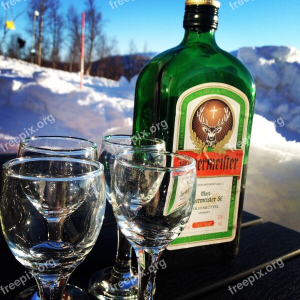 Jäger Jägermeister Snow Afterski Glass