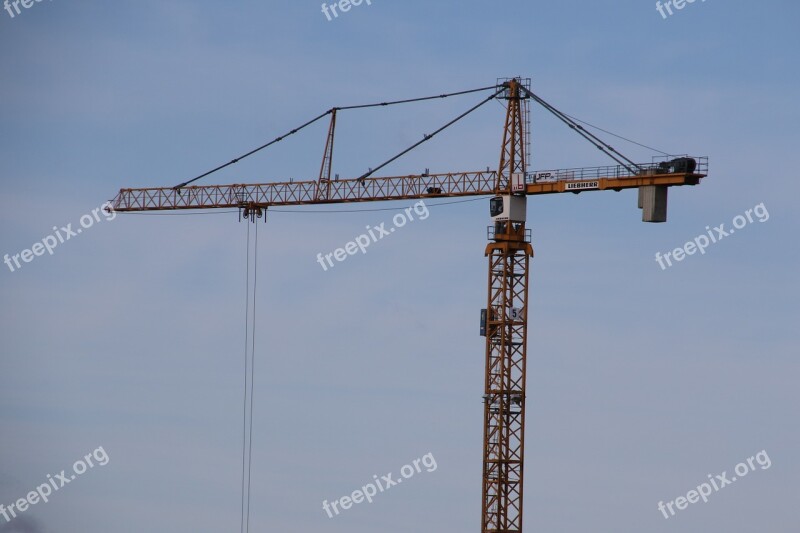 Crane Construction Lift Raise Workplace