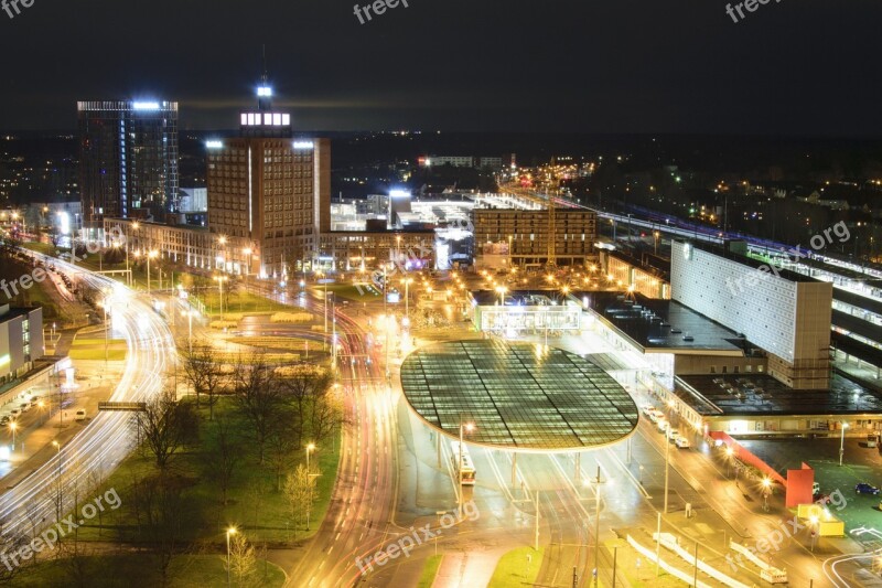 City Night Photograph Long Exposure Facade Night