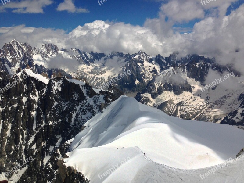 Mountain Summit Alpine Clouds Nature