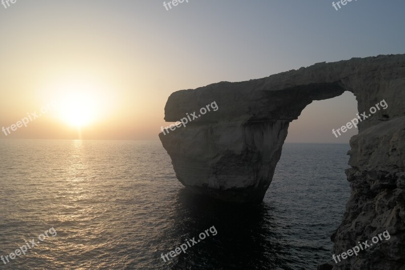 Gozo Azure Window Sunset Free Photos