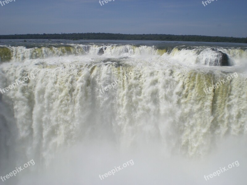 Waterfall Brazil Wild Force Of Nature Impressive