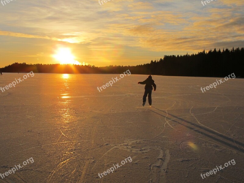 Ice Skates Ice Nature Cold Snow