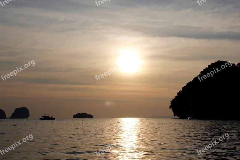 Sunset Thailand Rock Nature Sea