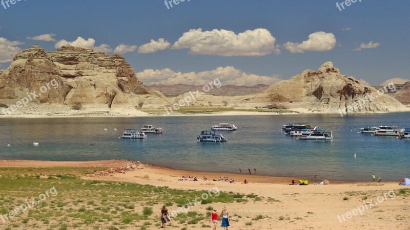 Usa Lake Powell Beautiful Utah Water