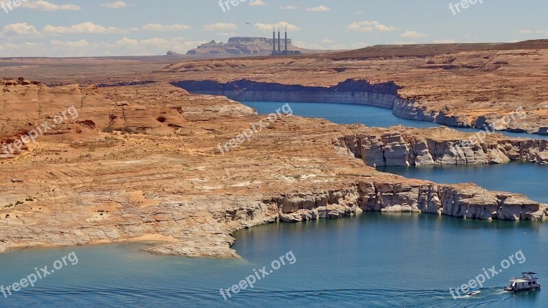 Usa Lake Powell Beautiful Utah Water