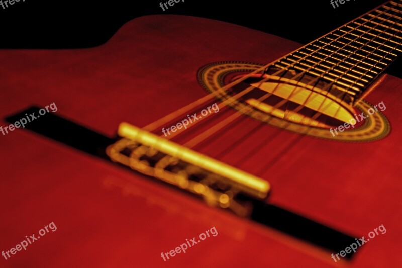 Guitar Instrument Music Close Up Stringed Instrument