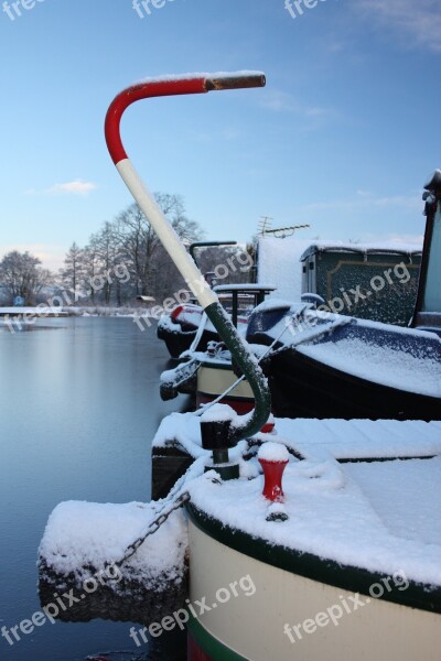 Trent Mersey Canal Canal Boat Winter Water Marina