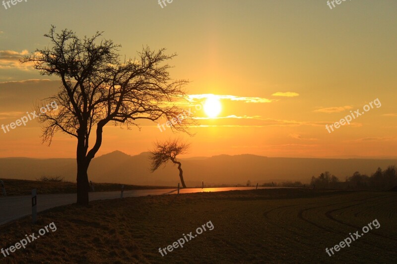 Sunset Light Abendstimmung Twilight Nature