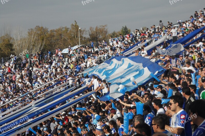 Stadium Football Flags Blue Court