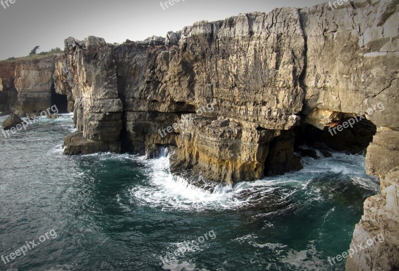 Cliff Rock Coast Sea Water