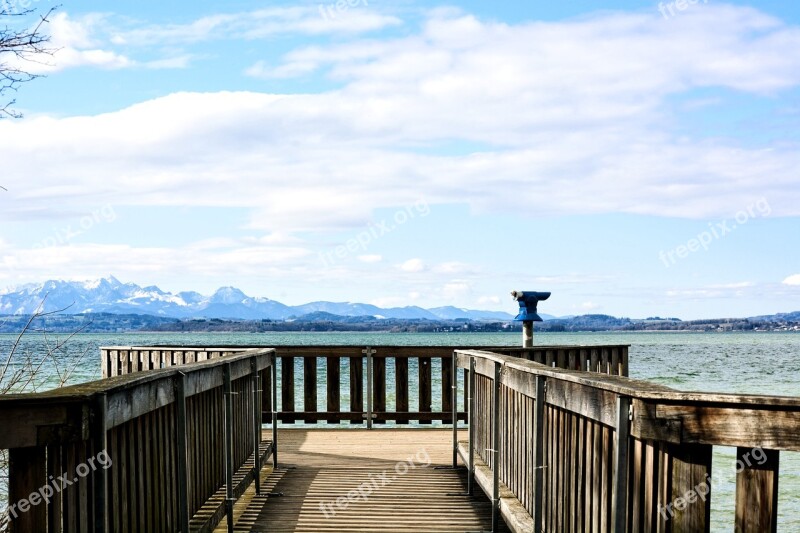 Viewpoint Telescope Web Landscape Chiemsee