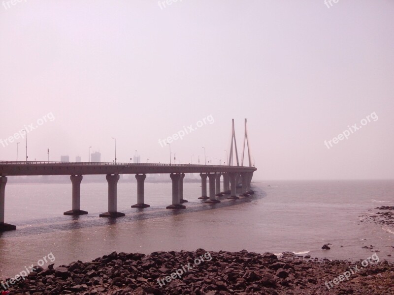 Bandra Worli Sea Link Sea Link Mumbai Bridge Free Photos