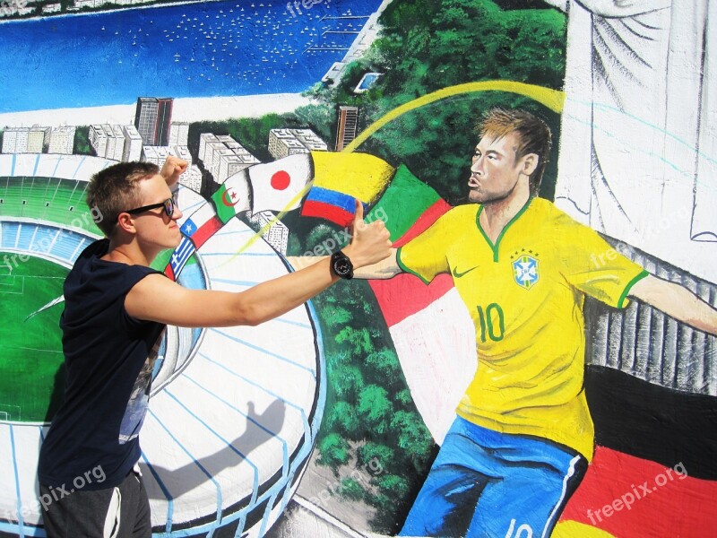 Brazil Germany Götze Against Neymar Rio Mural Creative