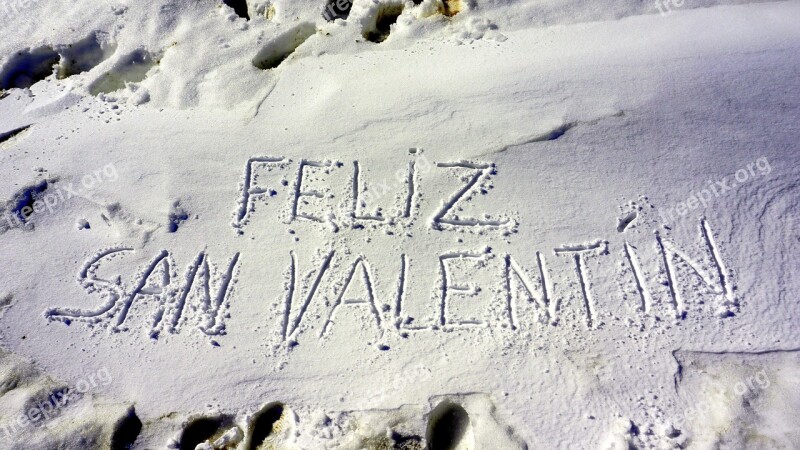 Valentine Love Romantic Snow Writing