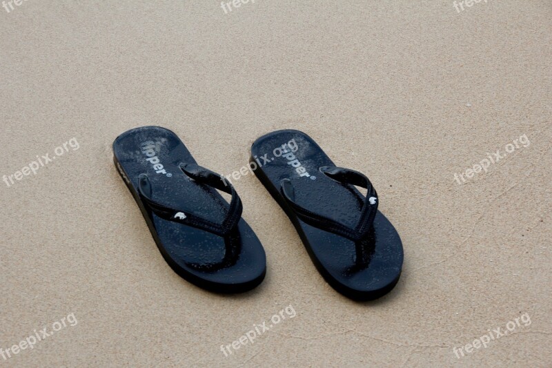 Sand Beach Slippers Sandals Footprint