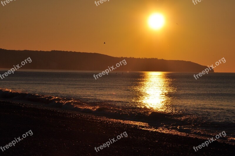 Beach Cliff Pebble Normandy Water