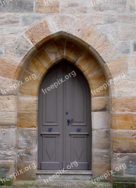 Goal Church Door Spitz Gate Dom Old Town Of Neukirchen Am Brand