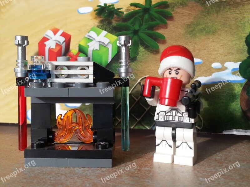 Lego Star Wars Christmas Fireplace Storm Trooper