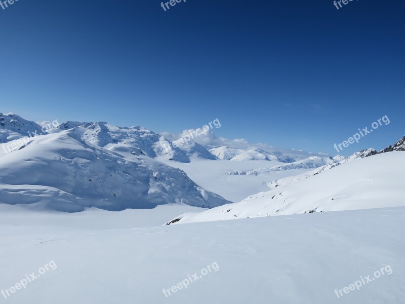 Snow Landscape Winter Mountains Nature