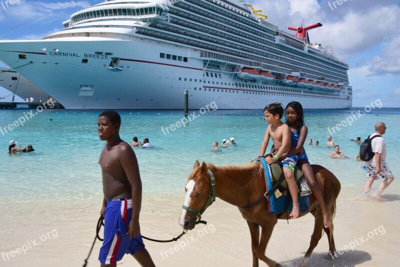 Cruise Grand Turk Horse On Beach Kids Tropical