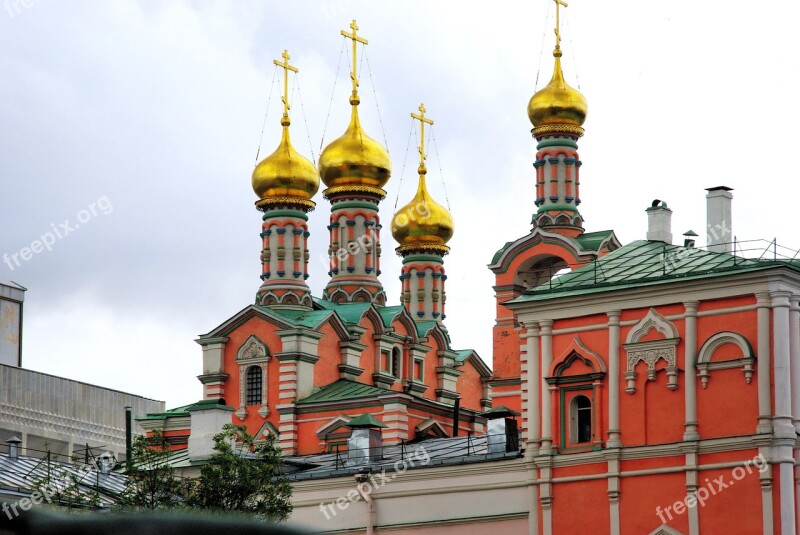 Russia Moscow Kremlin Bulbs Basilica