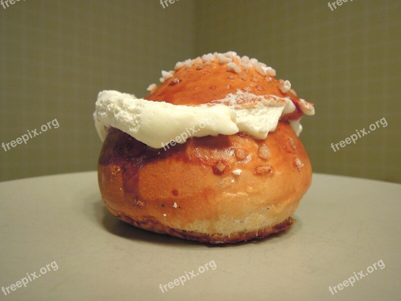 Bun Shrove Buns Pastry Cream Cream Bun