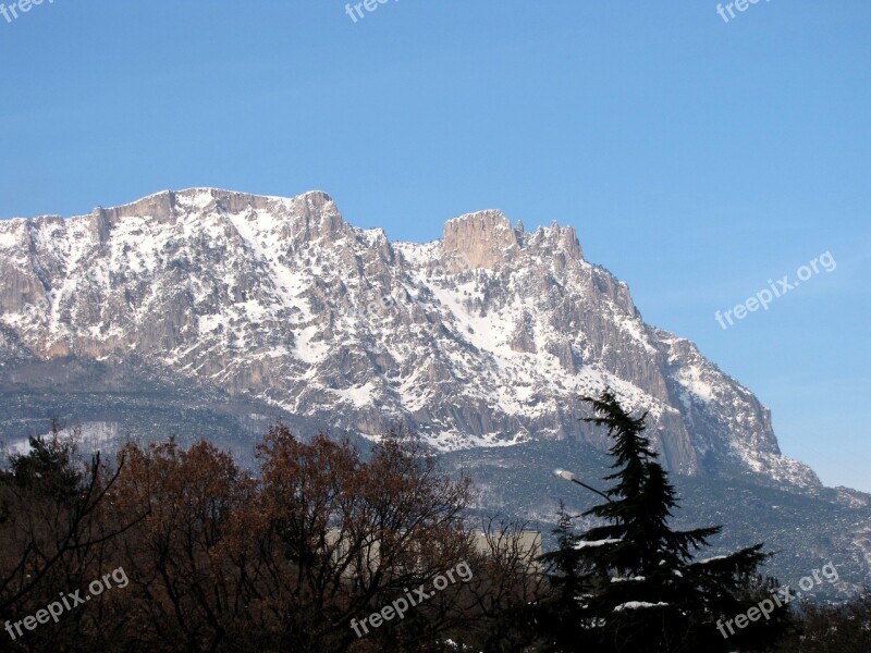 Mountain Crimea Morning Landscape Blue Sky